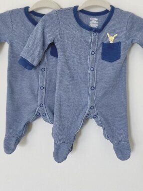 George Blue Stripes Sleepers Bundle/Lot - Preemie